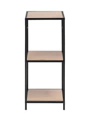 Actona Black Oak Seaford Narrow Metal Bookcase with 2 Shelves - Image 4 of 4