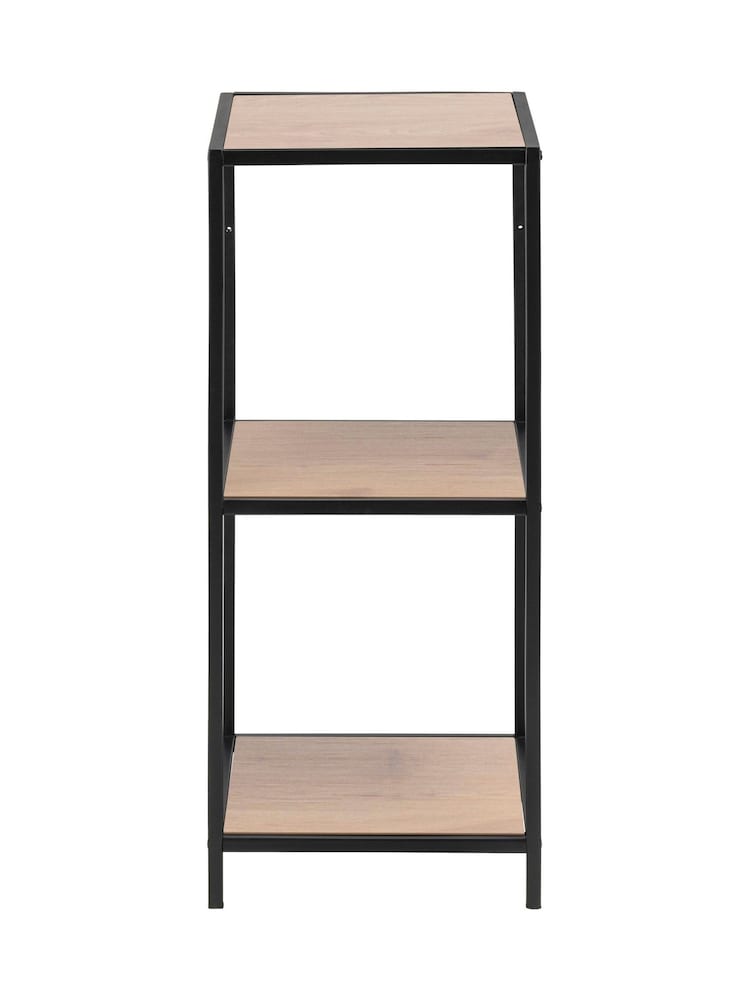 Actona Black Oak Seaford Narrow Metal Bookcase with 2 Shelves - Image 4 of 4