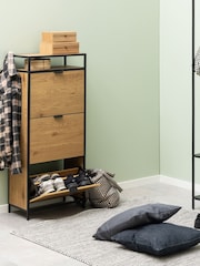 Actona Black Seaford Shoe Cabinet - Image 1 of 6