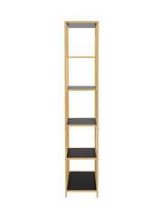 Actona Gold Seaford Tall Metal Bookcase with 5 Black Shelves - Image 4 of 6