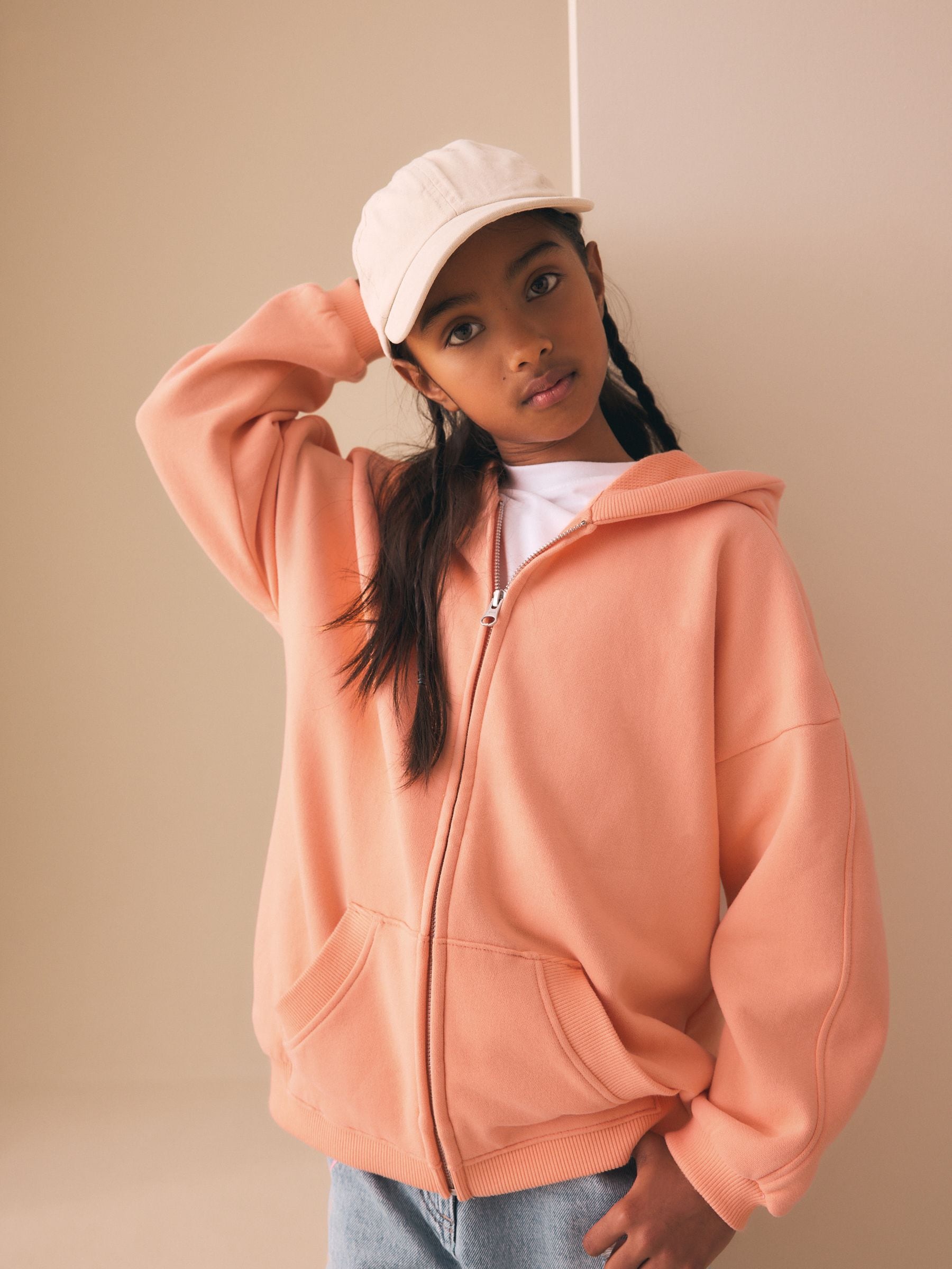 Buy Bright Orange Zip Through Hoodie (3-16yrs) from Next USA