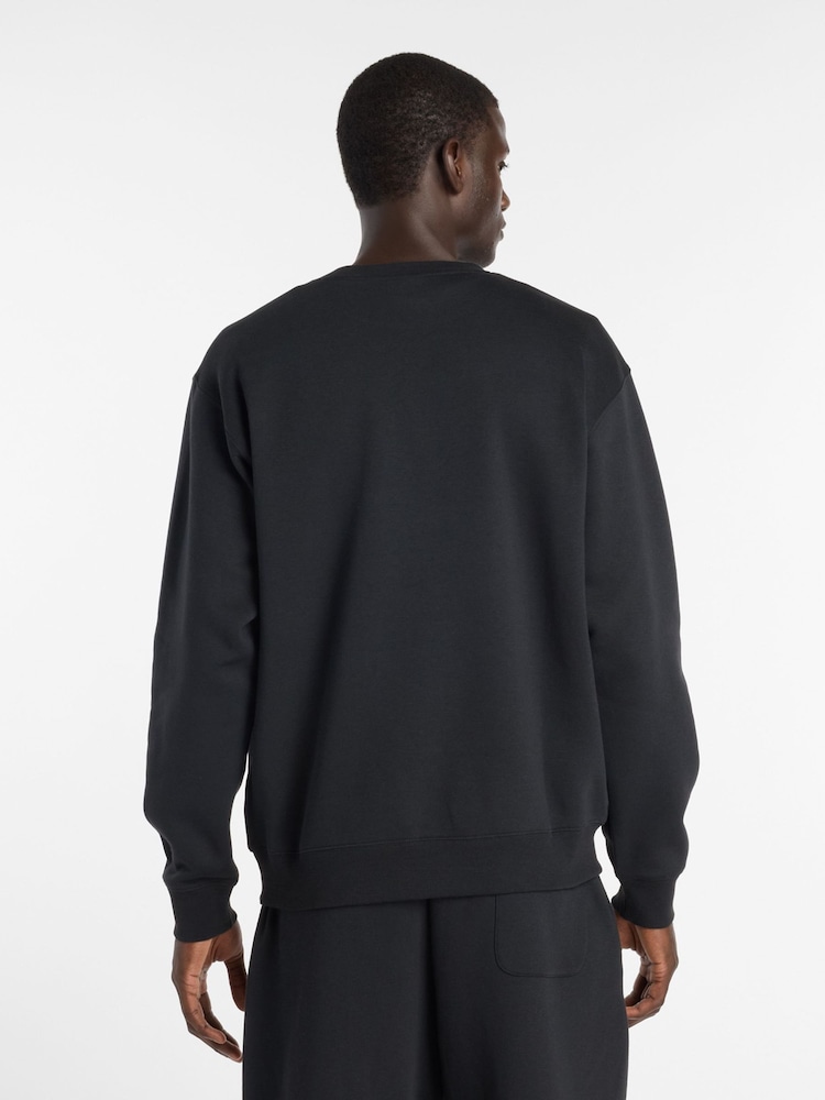 New Balance Black Reimagined Fleece Crew Neck Sweat Top - Image 2 of 7