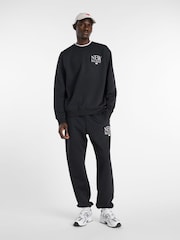 New Balance Black Reimagined Fleece Crew Neck Sweat Top - Image 5 of 7
