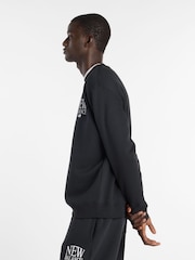 New Balance Black Reimagined Fleece Crew Neck Sweat Top - Image 6 of 7
