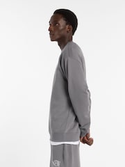 New Balance Grey Reimagined Fleece Crew Neck Sweat Top - Image 4 of 6