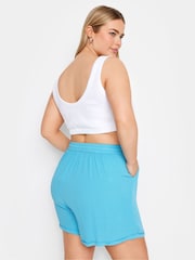 Yours Curve Blue LIMITED COLLECTION Curve Black Zebra Print Crinkle Shorts - Image 5 of 6
