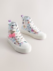 Multi Sketchy Print Standard Fit (F) Lace Up High Top Trainers - Image 1 of 5