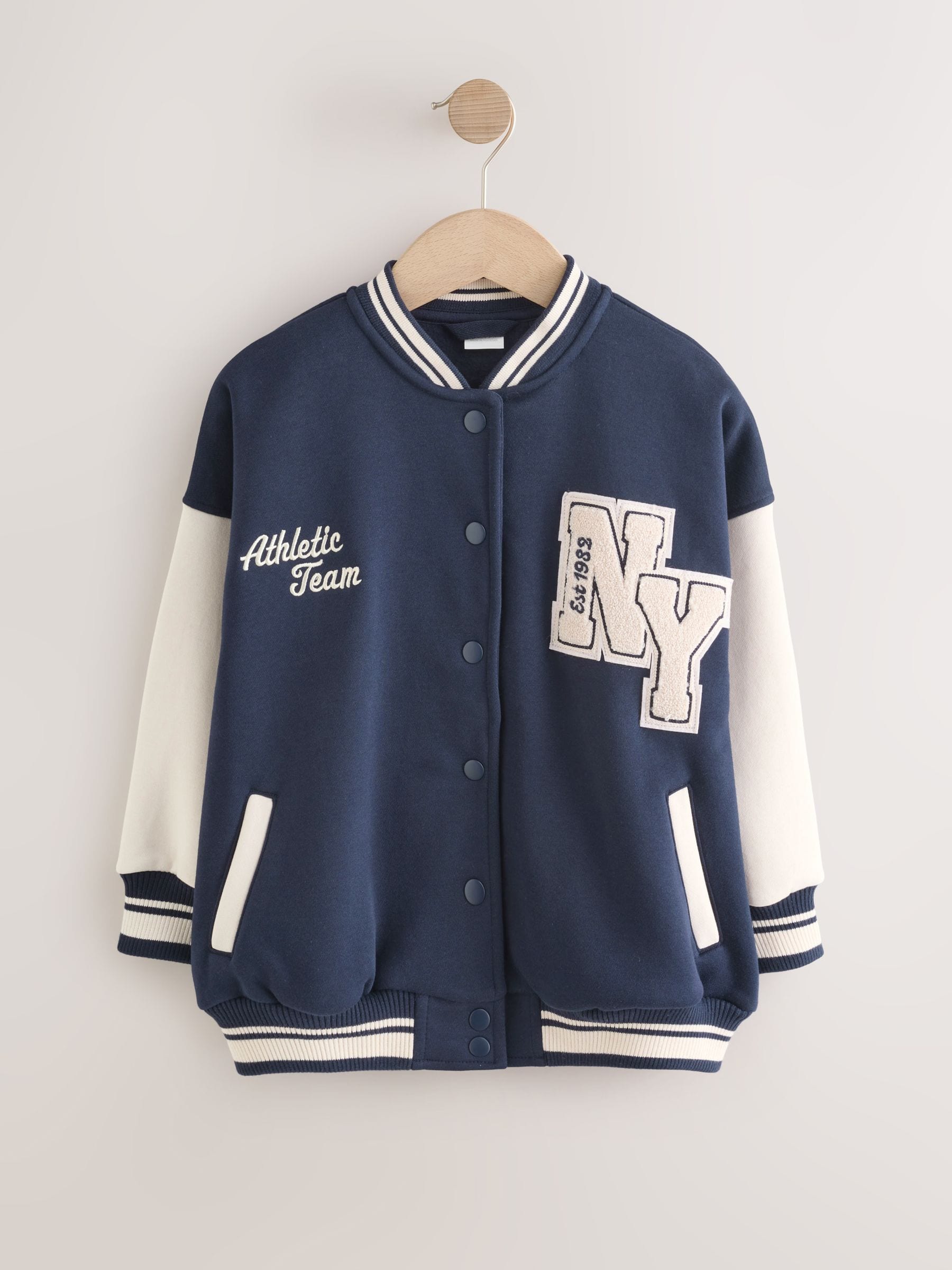 Buy Navy Varsity Embroidered Jacket (3-16yrs) from Next USA