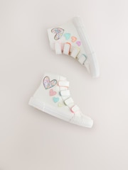 أبيض ـ قلب برّاق - حذاء رياضي Touch Fastening Hi Top - صورة 3 من 7