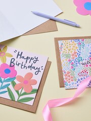 Set of 6 Bright Floral Birthday Cards - Image 2 of 2