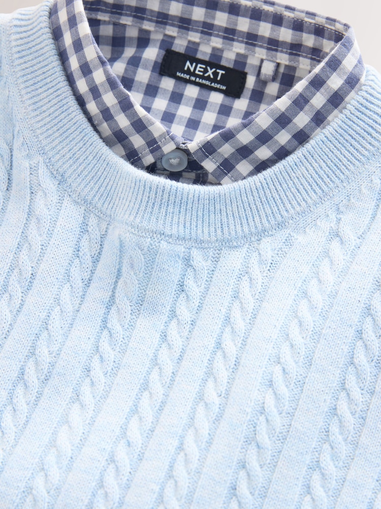 Pull Garçon NEXT 4-5 Ans – Maille épaisse Bleu, Style Chunky-knit, Occasion TBE