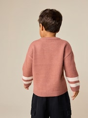 Blush Pink NYC Knitted Crew Neck Jumper (3mths-7yrs) - Image 3 of 7