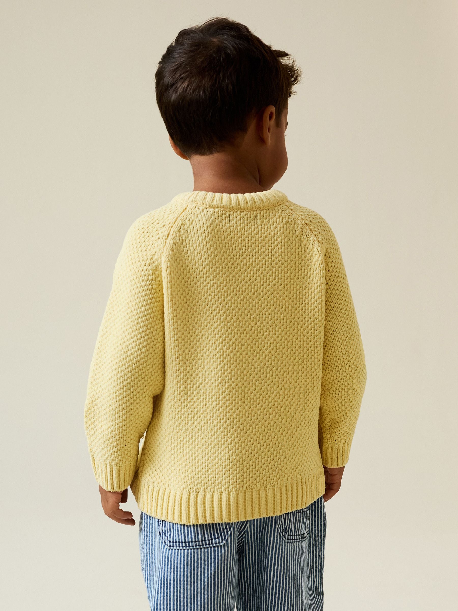Buy Yellow Chenille Knitted Crew Neck Jumper (3mths-7yrs) from