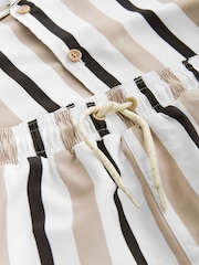 Neutral Stripe Swim Shorts and Shirt Set (3-16yrs) - Image 7 of 7