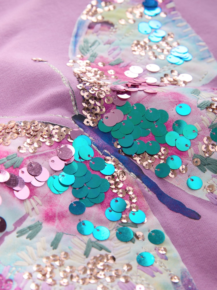 パープル バタフライ スパンコール - トレーナー（3～16歳） - 画像 8 / 8