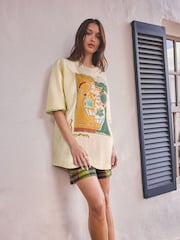 Butter Yellow Graphic Greek Vase Print Short Sleeve T-Shirt - Image 2 of 7