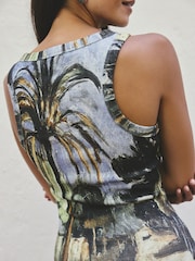 Blue Monet Licence Graphic Printed Ribbed Racer Vest - Image 5 of 9