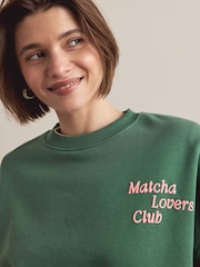 Green Matcha Graphic Sweatshirt - Image 5 of 9
