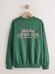 Green Matcha Graphic Sweatshirt - Image 6 of 9