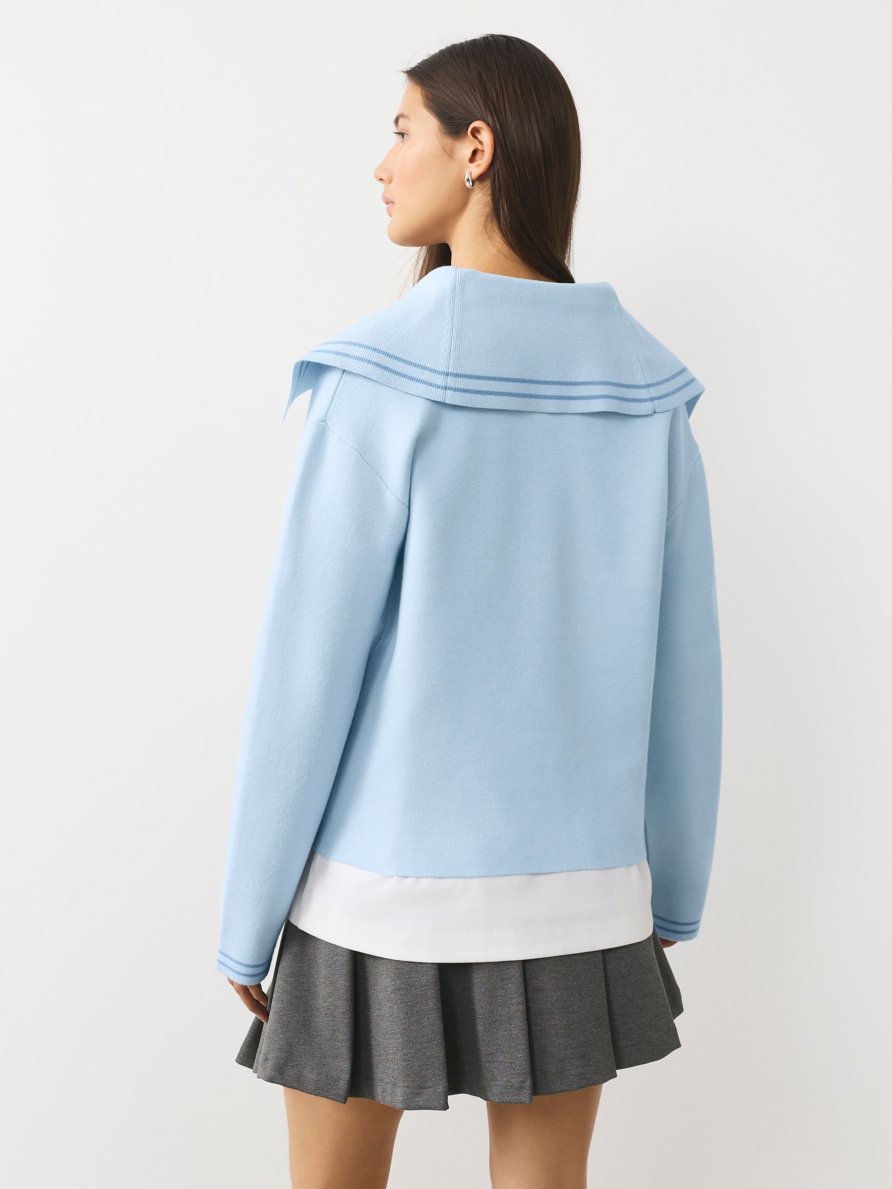 Buy Light Blue Sailor Collar Cardigan from Next USA