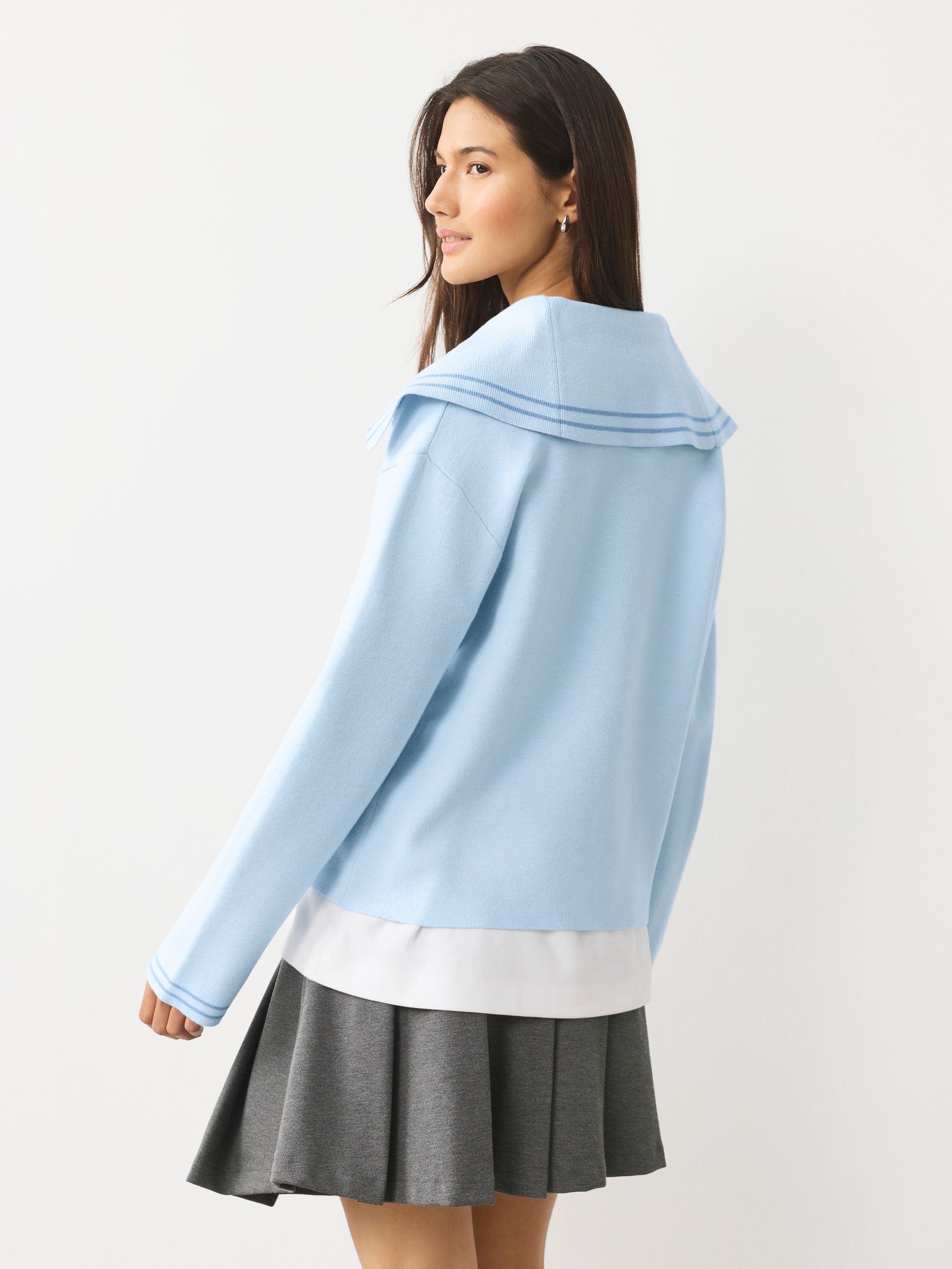 Buy Light Blue Sailor Collar Cardigan from Next USA