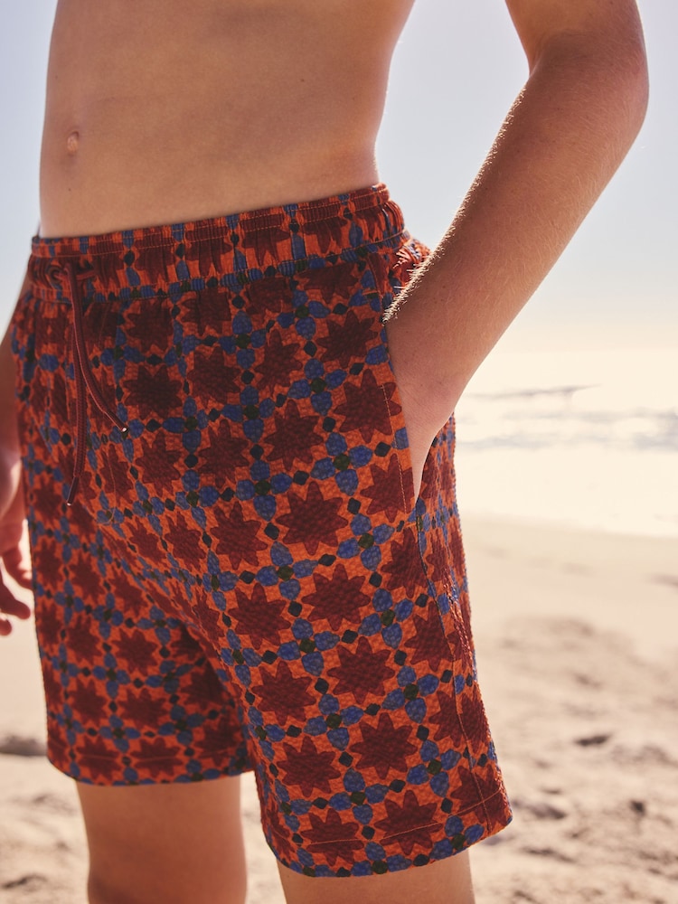 Rust Brown Printed Swim Shorts (3-16yrs) - Image 1 of 10