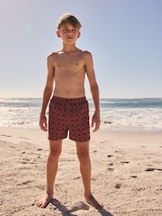 Rust Brown Printed Swim Shorts (3-16yrs) - Image 2 of 10