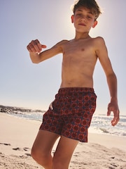 Rust Brown Printed Swim Shorts (3-16yrs) - Image 4 of 10