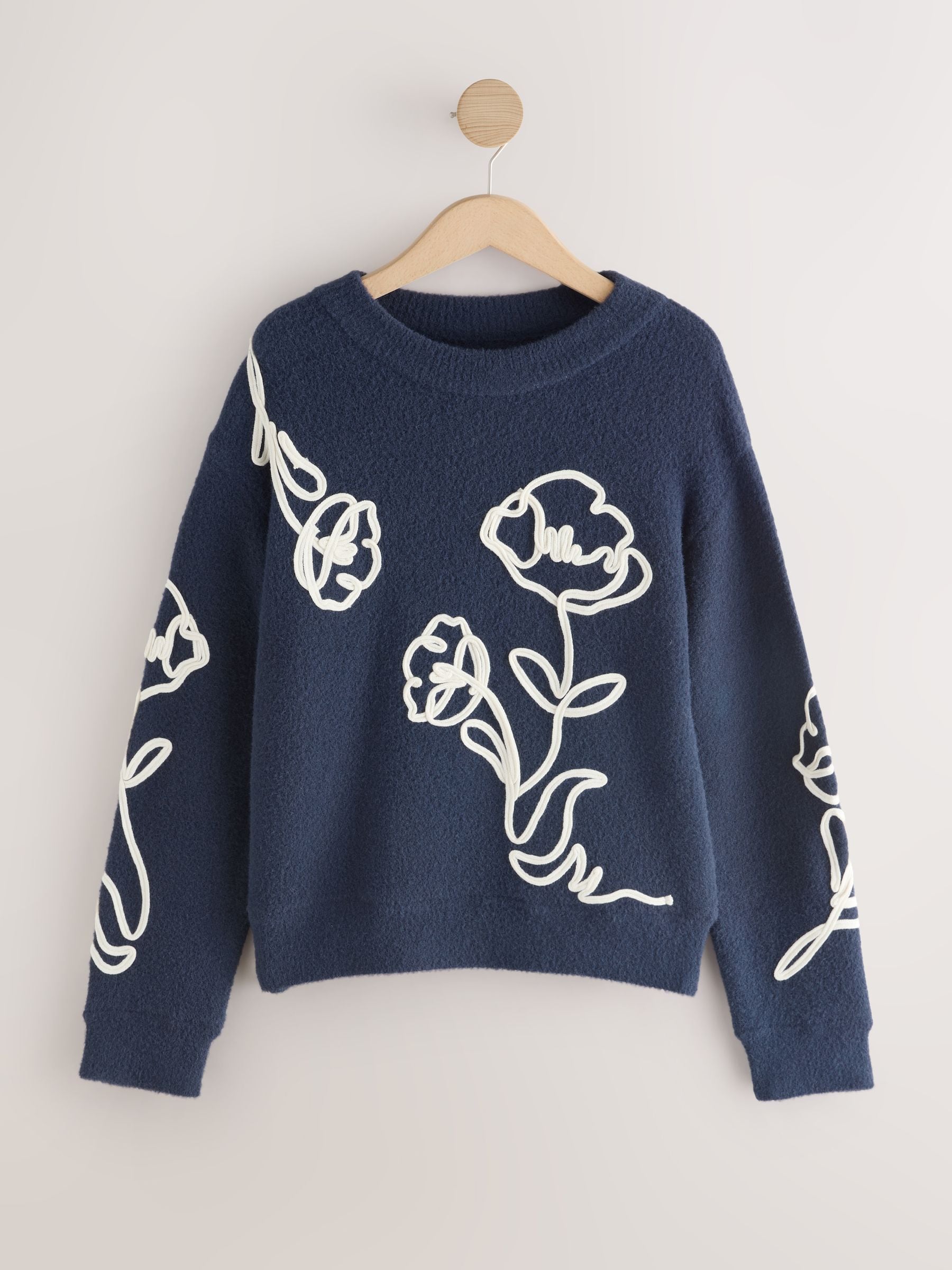 Buy Navy Cosy Corded Graphic Jumper from Next Canada