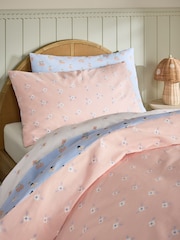 2 Pack Blue/Neutral Floral Duvet Cover and Pillowcase Set - Image 4 of 7