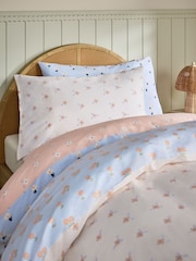 2 Pack Blue/Neutral Floral Duvet Cover and Pillowcase Set - Image 5 of 7