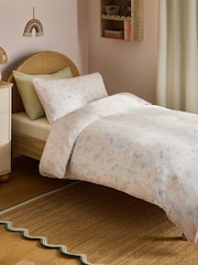 Neutral Celestial Crinkle Muslin 100% Cotton Duvet Cover and Pillowcase Set - Image 1 of 4