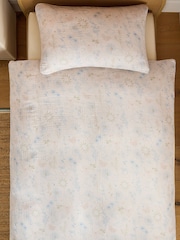 Neutral Celestial Crinkle Muslin 100% Cotton Duvet Cover and Pillowcase Set - Image 3 of 4