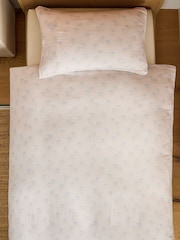Neutral Celestial Crinkle Muslin 100% Cotton Duvet Cover and Pillowcase Set - Image 4 of 4