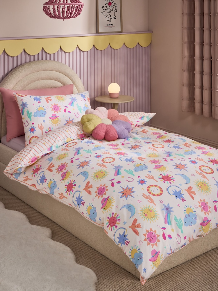 Pink Bright Rodeo Duvet Cover and Pillowcase Set - Image 1 of 4