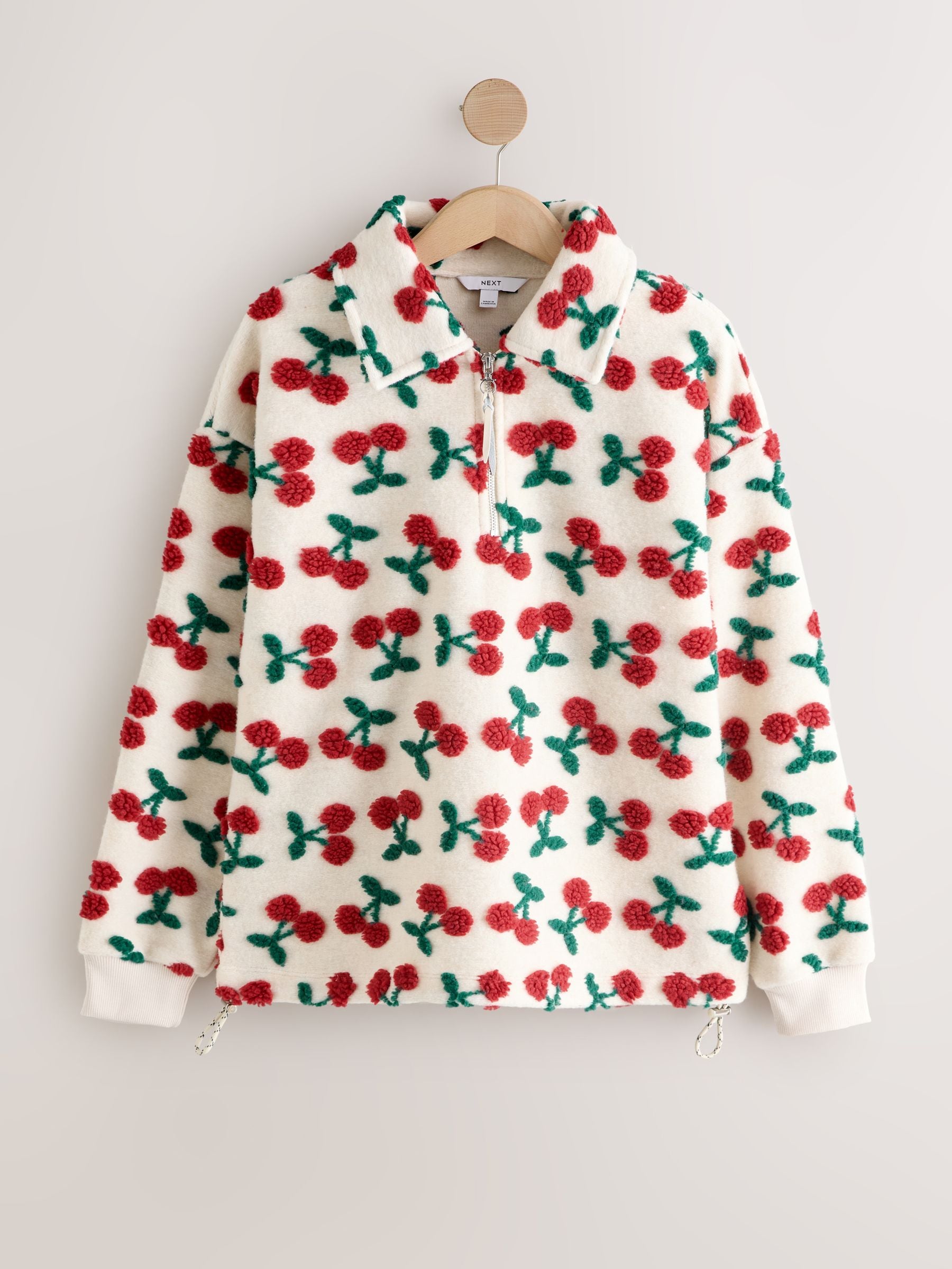 Comprar Vermelho, Cru, Branco - Fleece com estampa de cereja Borg