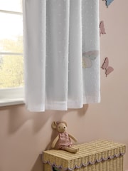 White Floral Butterfly Eyelet Blackout Curtains - Image 3 of 5