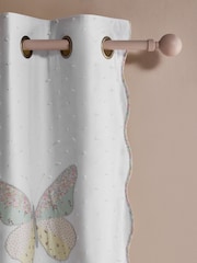 White Floral Butterfly Eyelet Blackout Curtains - Image 4 of 5