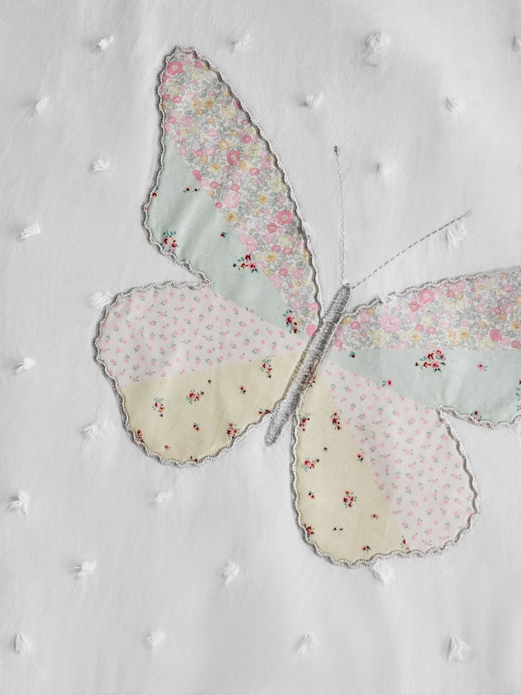 White Floral Butterfly Eyelet Blackout Curtains - Image 5 of 5