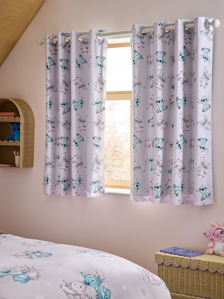 Pink Lilo and Stitch Eyelet Blackout Curtains - Image 1 of 4