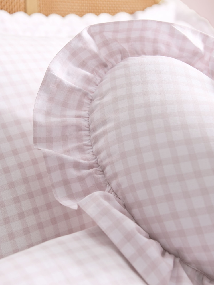 Ruffle Gingham Heart Cushion - Slika 4 iz 4