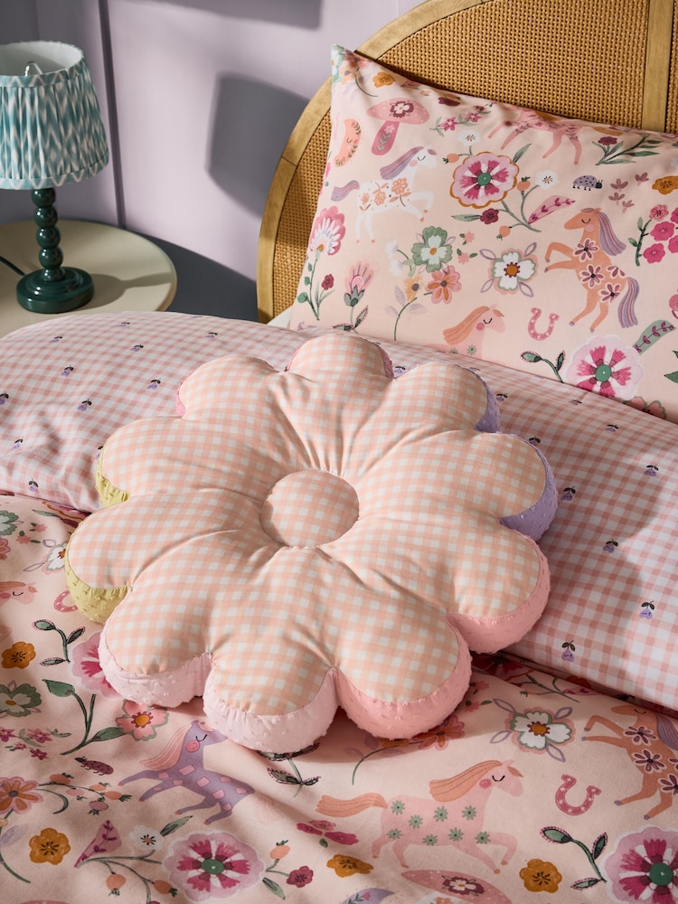 Pink/Purple Flower Cushion - Image 2 of 6