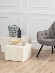 Actona Cream Dice Square Coffee Table Set - Image 1 of 6