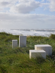 Actona Cream Dice Square Coffee Table Set - Image 3 of 6