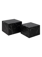 Actona Black Dice Square Coffee Table Set - Image 5 of 6