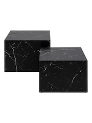 Actona Black Dice Square Coffee Table Set - Image 6 of 6