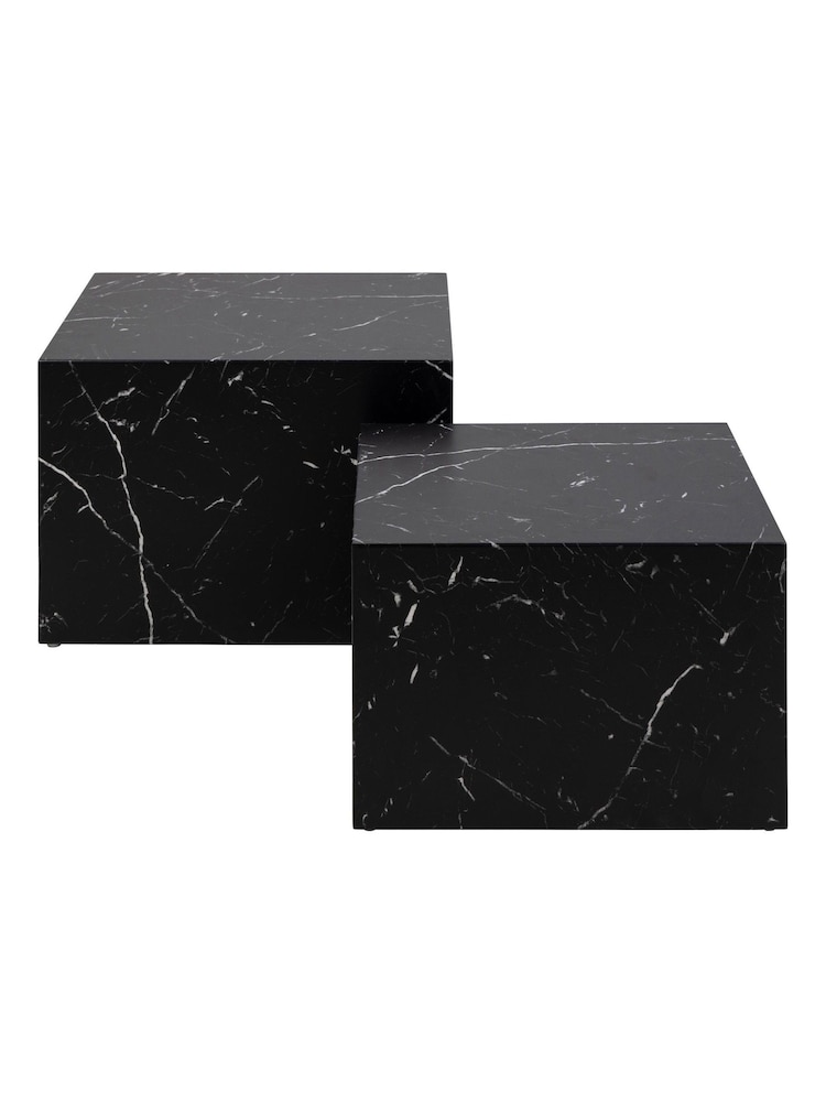 Actona Black Dice Square Coffee Table Set - Image 6 of 6