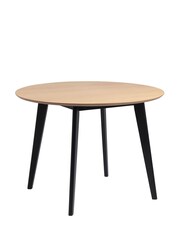 Actona Black Oak Roxby 4 Seater Compact Round Dining Table - Image 2 of 6