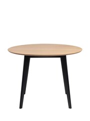 Actona Black Oak Roxby 4 Seater Compact Round Dining Table - Image 3 of 6