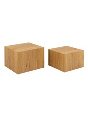Actona Oak Dice Square Coffee Table - Image 2 of 6